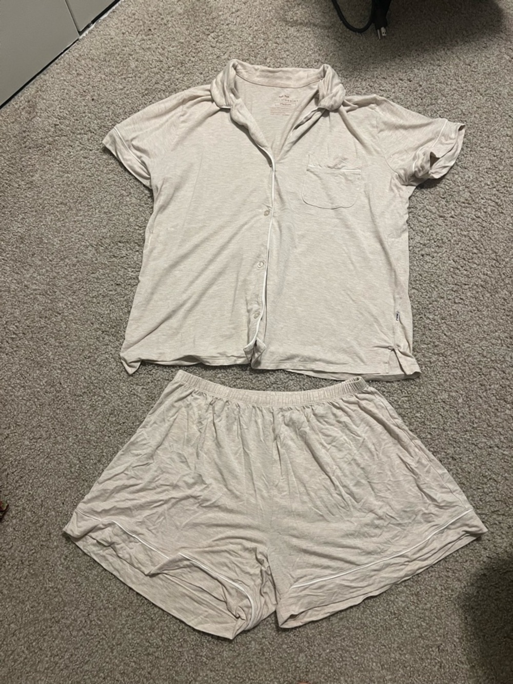 Little sleepies women’s button up pj short set